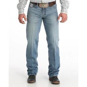 CINCH MEN'S WHITE LABEL LIGHT WASH RELAXED STRAIGHT LEG JEANS 35x32 Western
